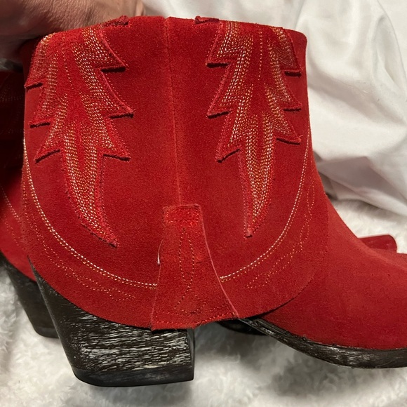 Gorgeous RED Old Gringo Fold Over boots - Picture 2 of 11